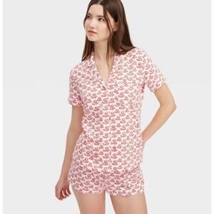 Women's Floral Short Sleeves and Shorts Pajama Set Red - Roller Rabbit x Target